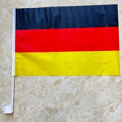 Bandera Alemania coche poliéster con mástil resistente visibilidad