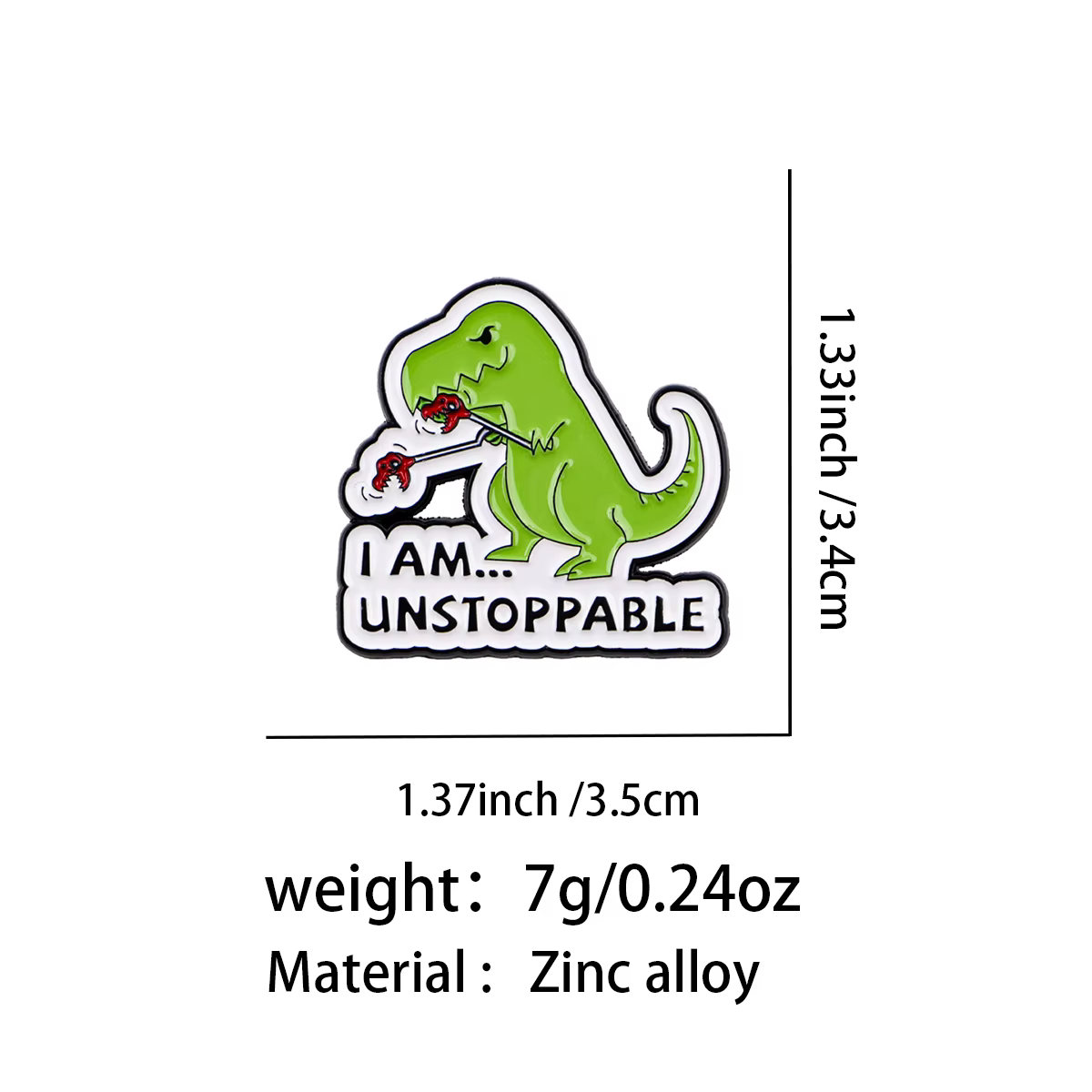 Pin de esmalte dinosaurio impermeable – broche para solapa o mochila - imagen 3
