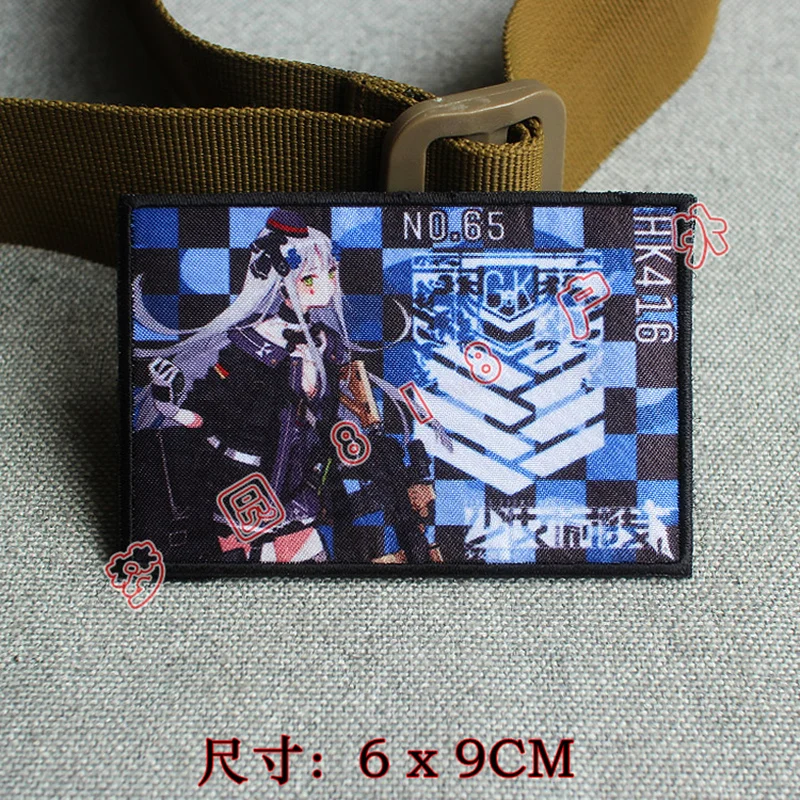 Parches tácticos AK47 para niñas, juego bidimensional con estampado de brazos, mochilas de equipo HK416 UMP45, insignias adhesivas para ropa - imagen 5