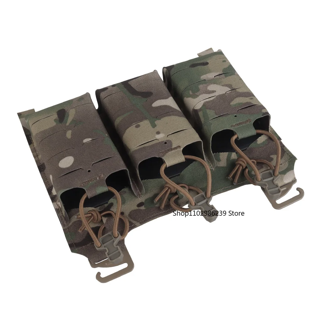 Bolsa táctica Triple 5,56 Mag, hebilla G y montaje de parche mágico, Panel frontal MOLLE Airsoft caza FCPC V5, accesorios para chaleco - imagen 3