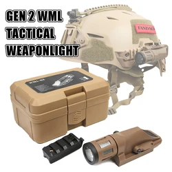 Gen 2 WMLinterna táctica arma 800 lúmenes linterna superbrillante para caza de emergencia para casco montaje en riel de 20mm