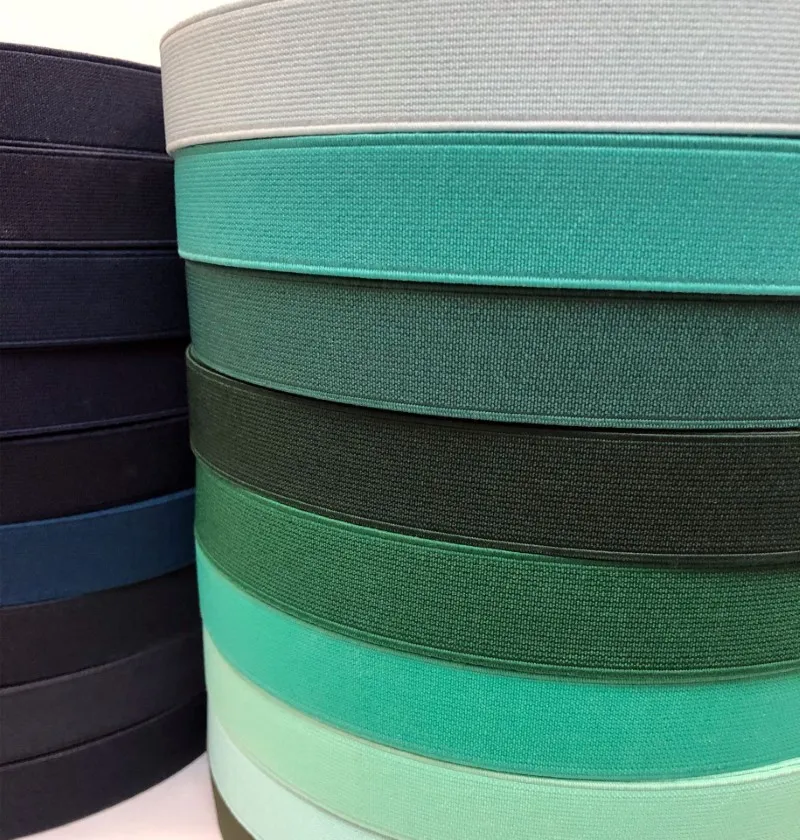 Banda elástica plana de color, banda elástica gruesa de 25MM, 20MM y 50M de ancho, accesorios de ropa, 1m - imagen 4