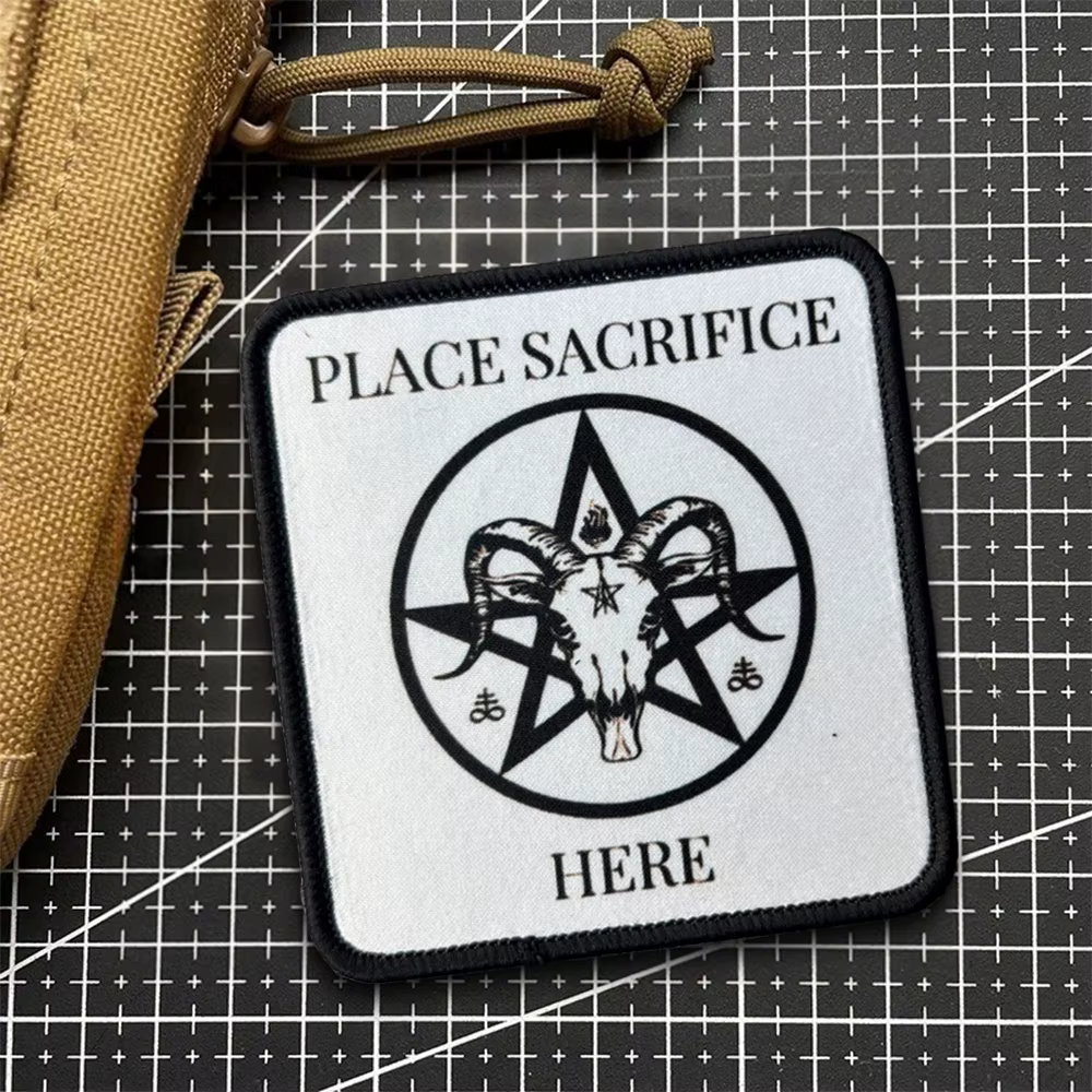 Parche táctico velcro Baphomet calavera - imagen 3