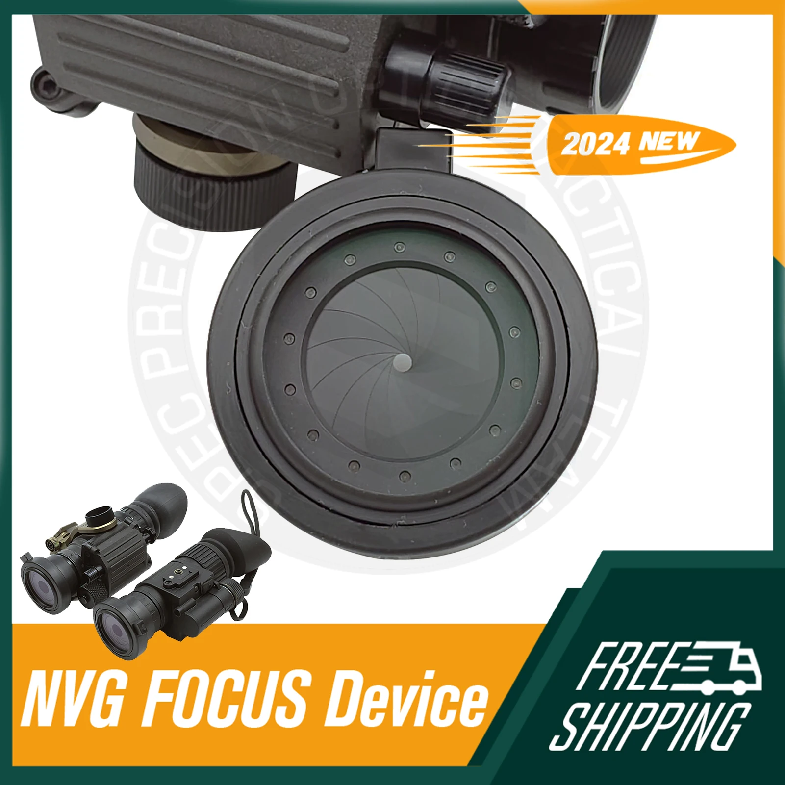 SPECPRECISION Dispositivo de mejora de enfoque NVG Visión nocturna Enfoque universal Apertura de iris ajustable para PVS-14, PVS-31, PVS-18 - imagen 2