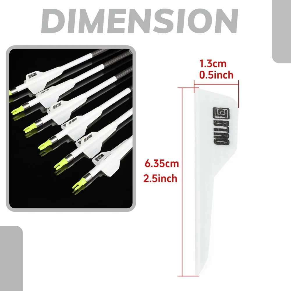 Tiro con arco 50X paletas 2,5 pulgadas paletas de goma duraderas flechas DIY arco práctica de tiro al aire libre objetivo caza arco Accesorios - imagen 2