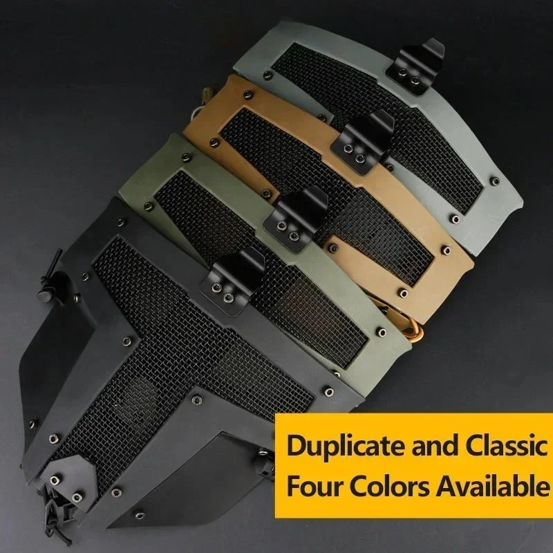 Máscara táctica de media cara, malla de acero bajo en carbono, protección Airsoft, caza CS, juego de guerra, deportes al aire libre, accesorios de Paintball - imagen 2