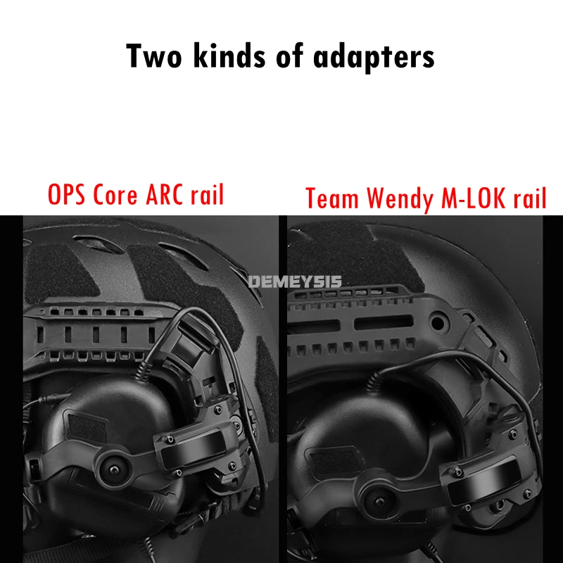 Auriculares tácticos con reducción de ruido para caza, auriculares de comunicación Airsoft para casco OPS Core ARC Wendy Rail - imagen 4