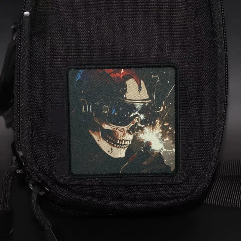 Parches de calavera soldados, insignia de moral militar, impresión de gancho y bucle, mochila, accesorios de decoración de ropa, pegatinas, brazalete