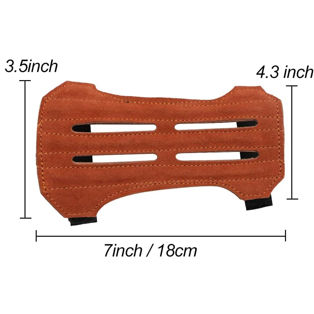 Toparchery tiro con arco 2 correas protector de brazo y 3 guantes protectores de dedos para arco largo compuesto recurvo tiro de caza marrón - imagen 2