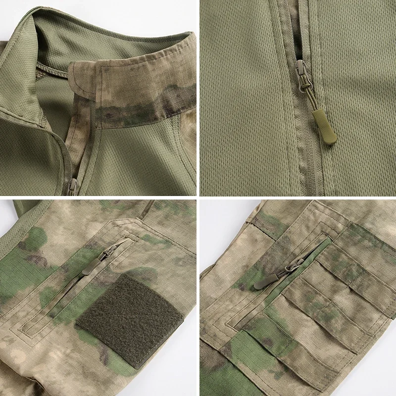 Trajes tácticos de camuflaje para hombre, uniforme para hombre, camisa de caza al aire libre, pantalones Cargo, Tops, pantalones Cargo de servicio - imagen 5