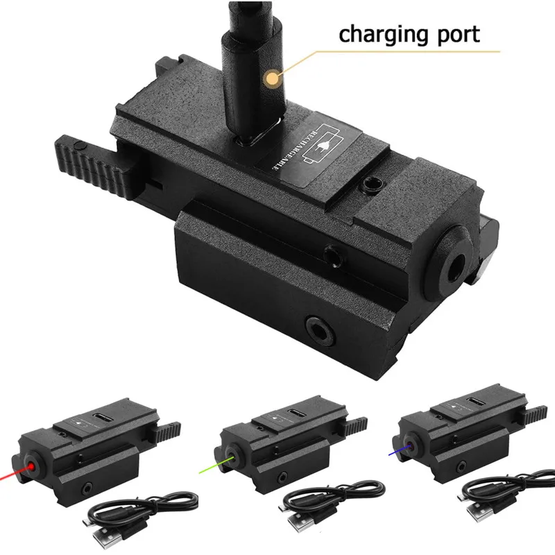 Mira láser de punto rojo verde con carga USB apta para riel de 11MM y 20MM - imagen 2