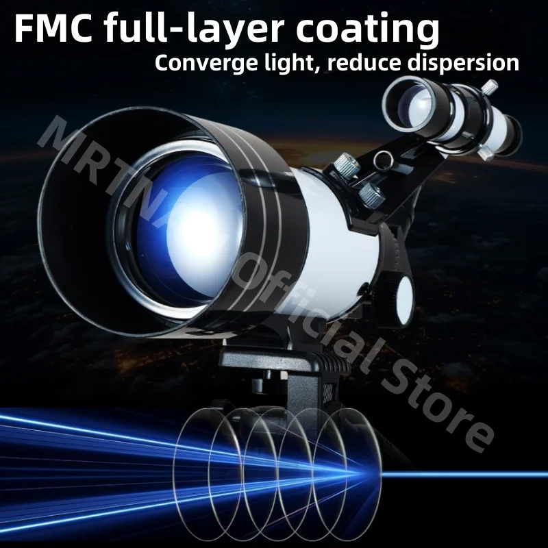 Telescopio astronómico profesional para el espacio, Monocular grande de 70mm, binoculares potentes de tiempo 150, visión nocturna, estrella para acampar