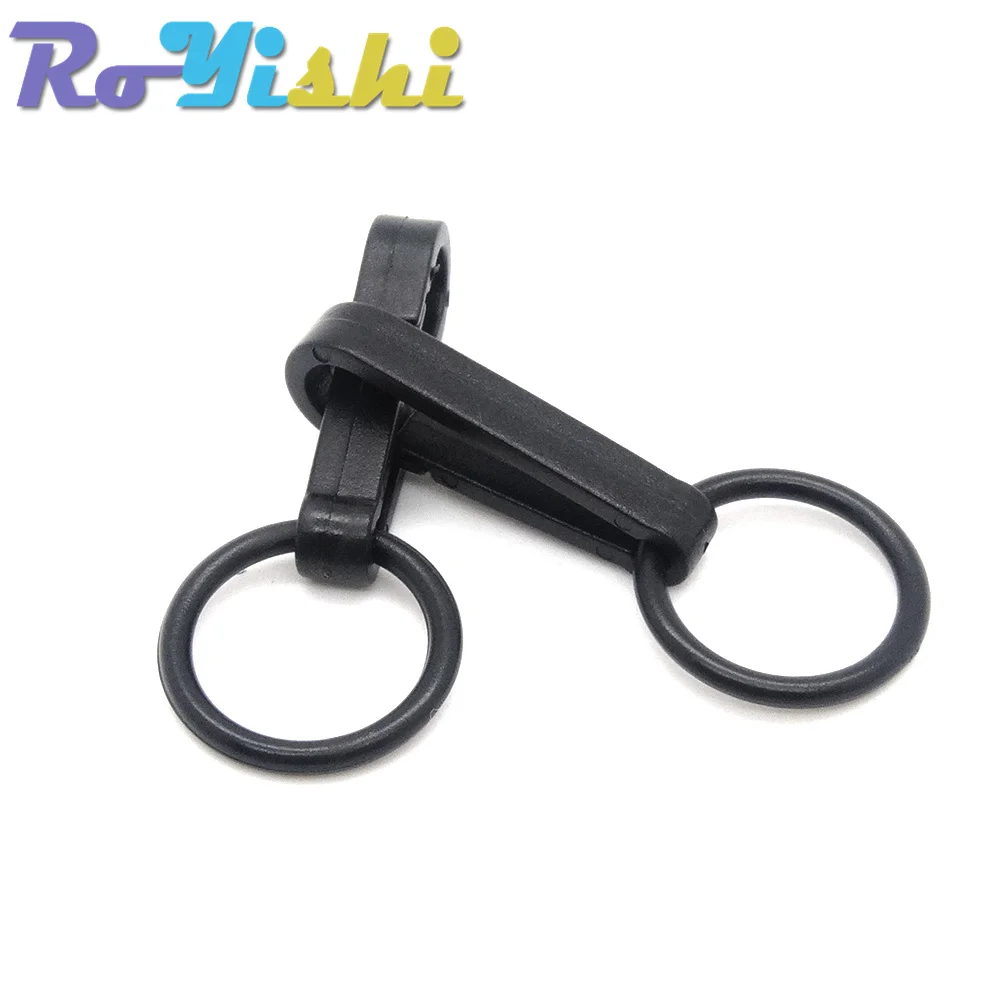 Gancho para guantes, hebillas de plástico, gancho a presión con junta tórica, color negro, 100 unids/lote por paquete - imagen 4