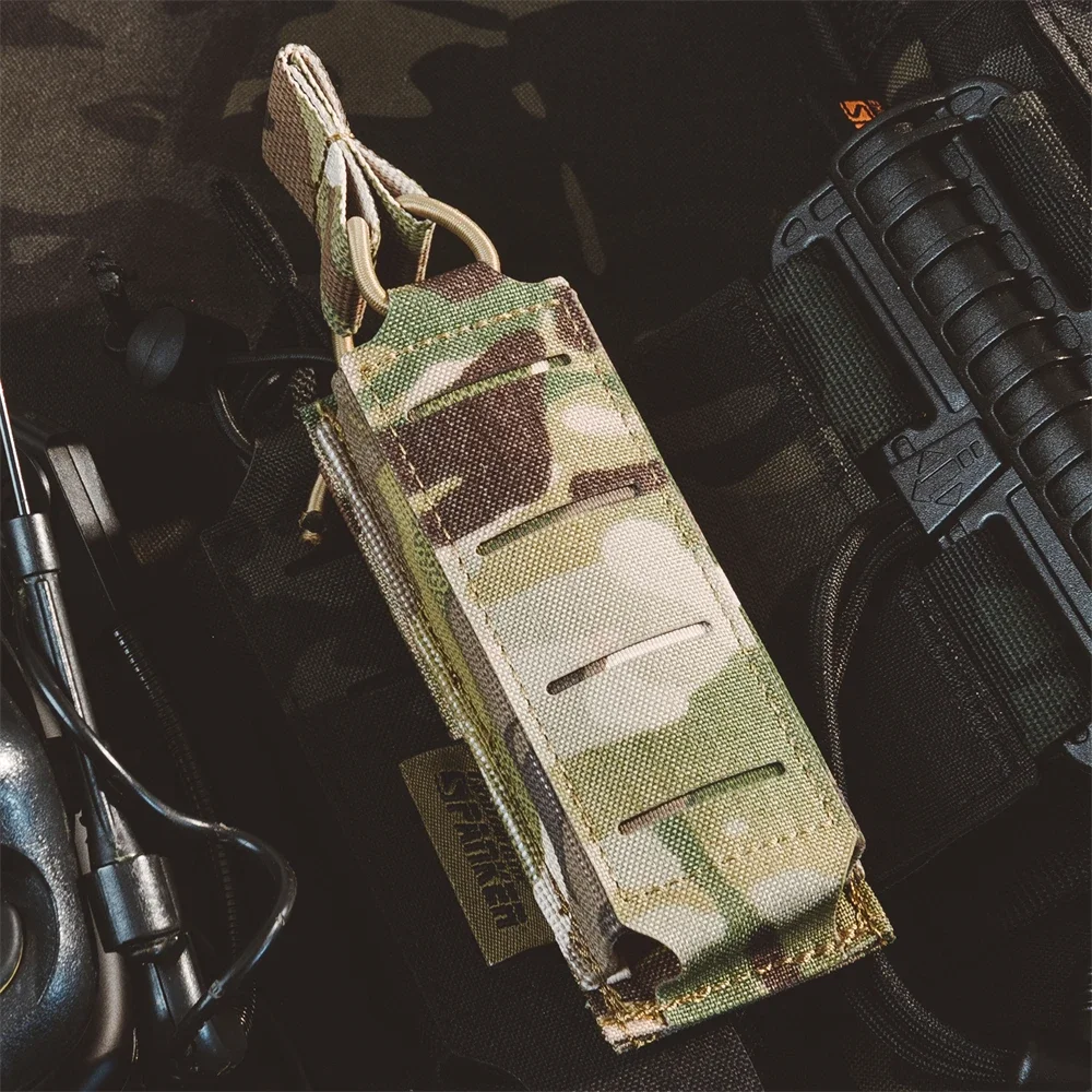 Bolsa táctica para revistas de pistola, funda Molle extendida de 9mm para linterna de caza, soporte para antorcha, accesorios Airsoft - imagen 5