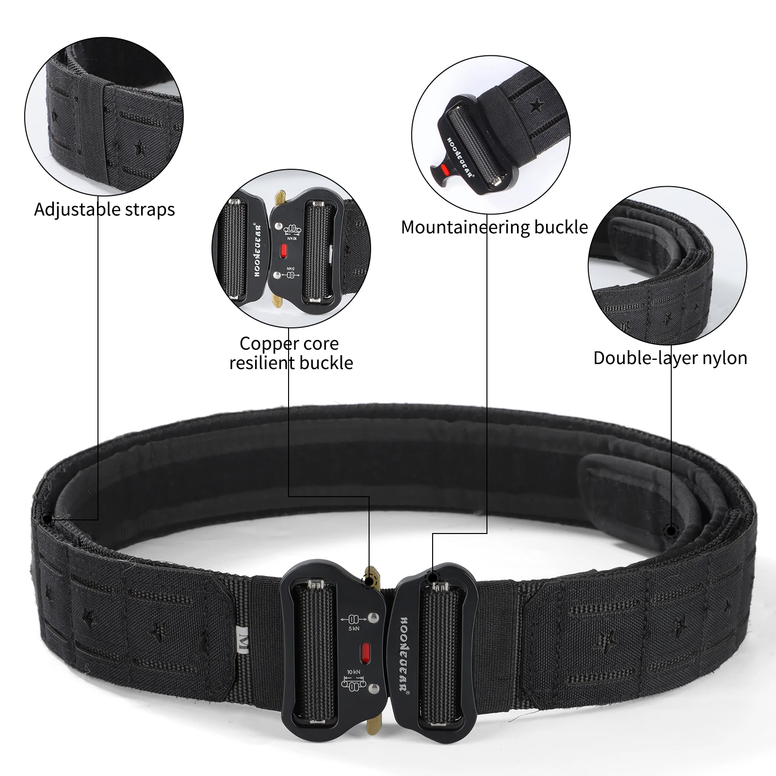 Cinturón táctico de 2 pulgadas Hebilla de metal de liberación rápida MOLLE Laser Cinturones para hombre Camo - imagen 3