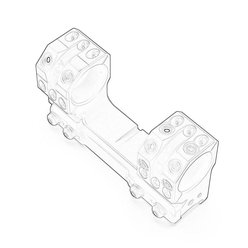 Mira telescópica de tubo de 30/34mm, 0MIL 0MOA, SP-3002 sólido, 38mm de altura, montaje de 1,5 pulgadas - imagen 3