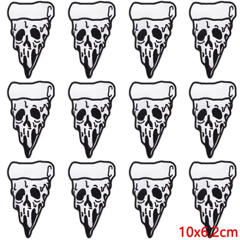 Parches bordados de calavera para planchar, parche termoadhesivo para ropa, pegatinas fusionables de esqueleto, bricolaje, 10 unids/pack - imagen 3