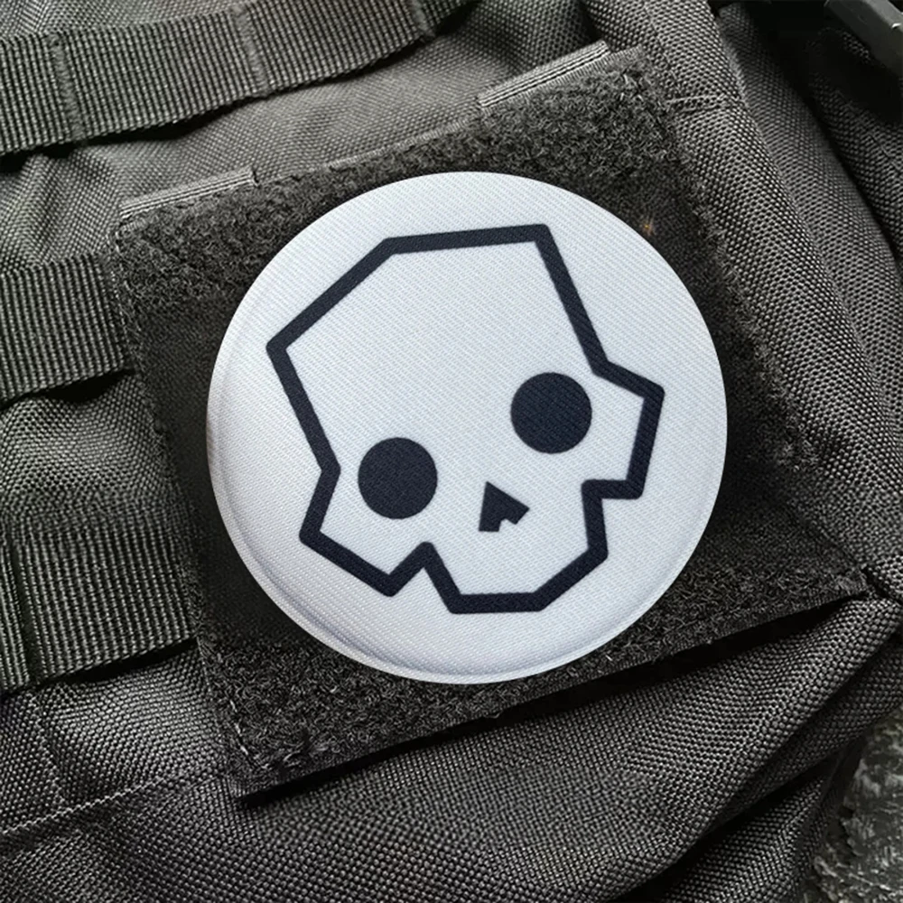 Parche táctico de moral de calavera blanca, insignia militar, pegatinas para mochila, brazalete con gancho y bucle, aplique para casco - imagen 2