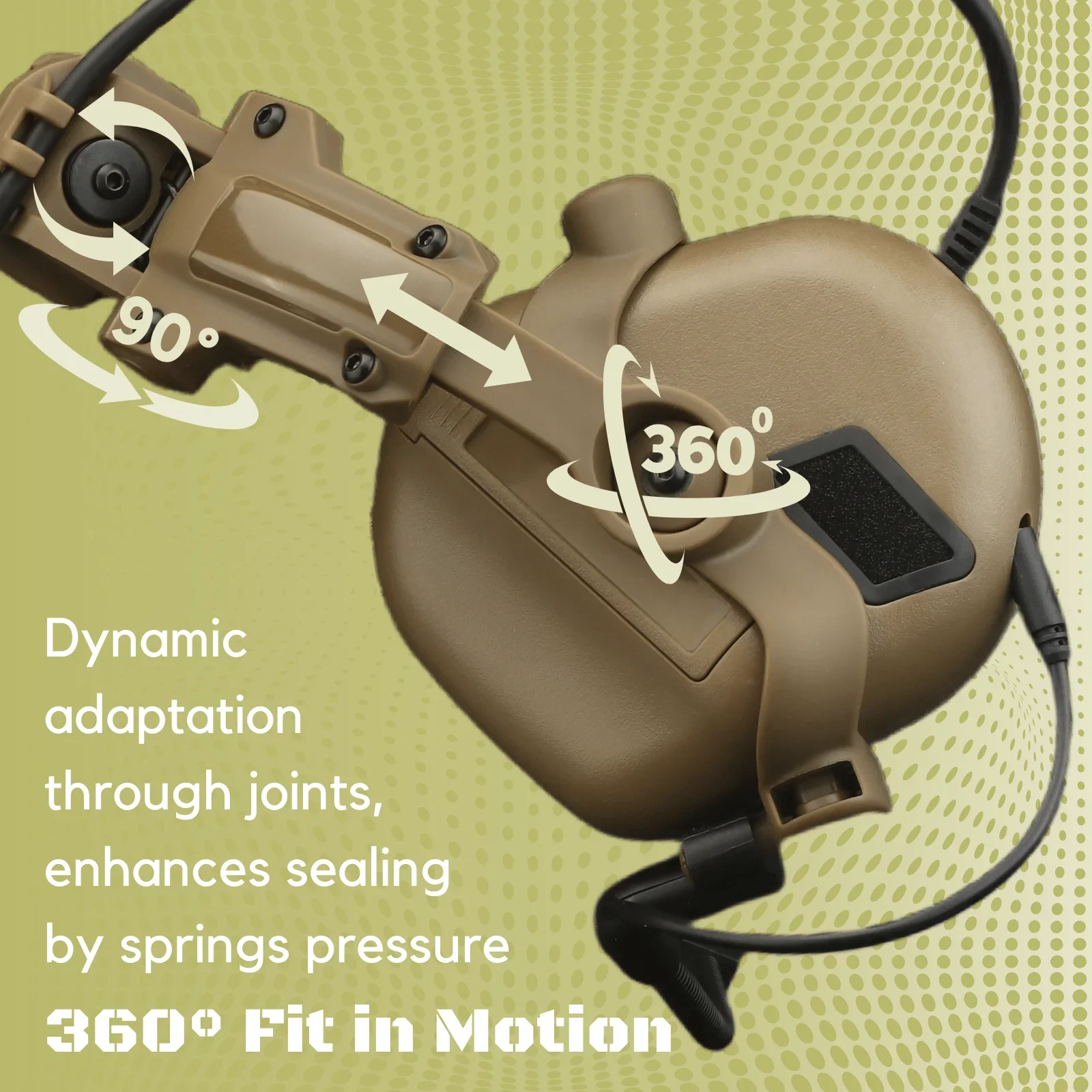 Soporte de riel para auriculares de ángulo libre para auriculares Earmor en el equipo Wendy m-lok, Ops-Core Fast ACH casco Arc Rail Airsoft M32 M31 - imagen 3