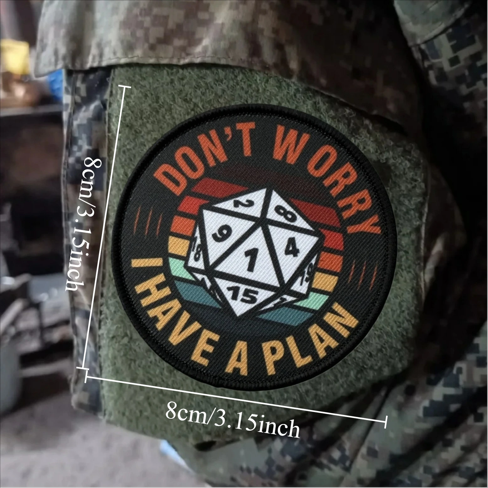 No te preocupes, tengo un plan, parche táctico moral impreso, apliques, dados militares, parches de gancho y bucle, pegatinas personalizadas para mochila - imagen 3