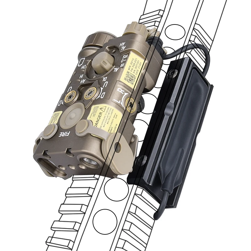 Airsoft táctico Metal NGAL IR rojo verde azul punto láser Luz blanca LED foco interruptor montaje fijo accesorios para armas de caza - imagen 4