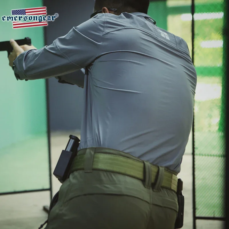 Emersongear Blue Label Triple Tech Tac-Camiseta con cremallera y múltiples bolsillos para acampar, camisetas para hombre, camisetas deportivas - imagen 5