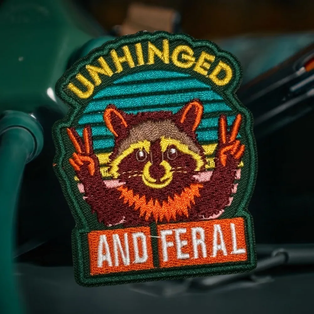 Parches de gancho y bucle bordados de mapache desenganchado y Feral para ropa insignia de moral táctica mochila sombrero pegatinas - imagen 5