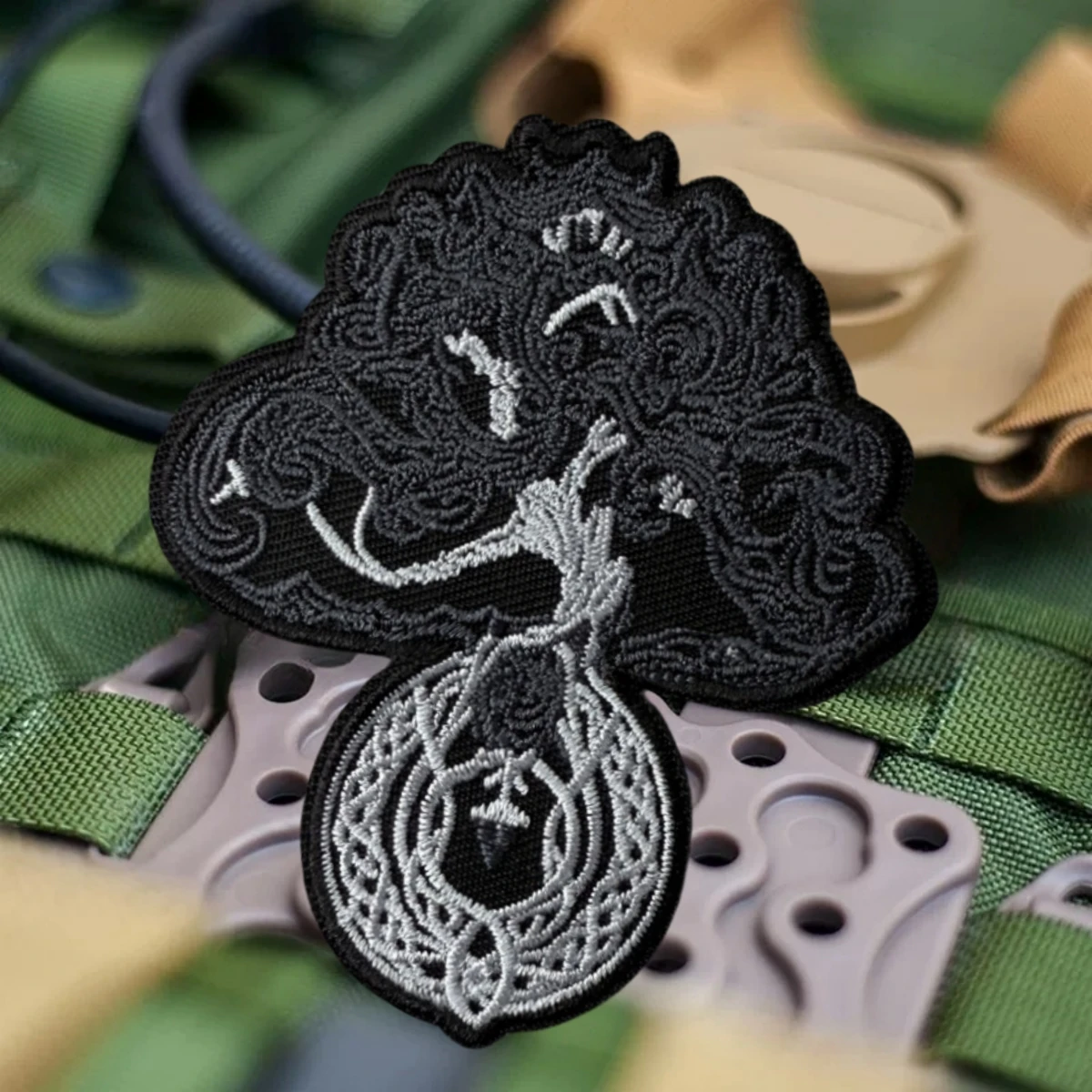 Parche de árbol de la vida, insignia de moral táctica, emblema militar, pegatina para mochila, parches bordados de gancho y bucle para ropa - imagen 4