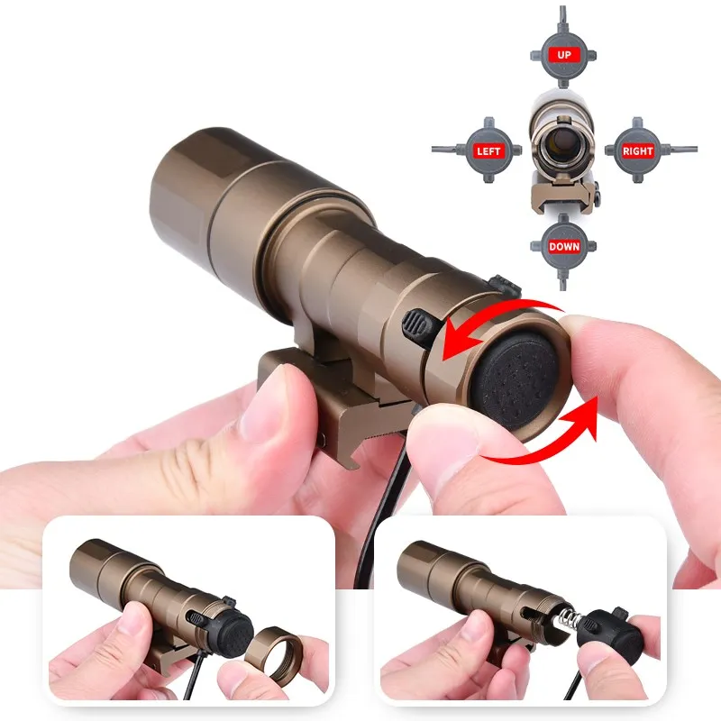 WADSN-Luz LED infrarroja de 20mm, linterna de visión nocturna de Metal, 20mm, rail AR15, accesorios de iluminación para pistola de juguete - imagen 4