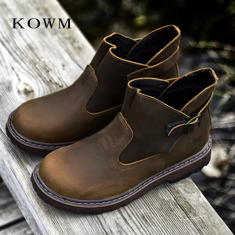 KOWM zapatos de senderismo botas de pareja para hombres zapatos para caminar botas de trekking de cuero para mujeres zapatillas de deporte al aire libre botas de herramientas de ocio al aire libre - imagen 3