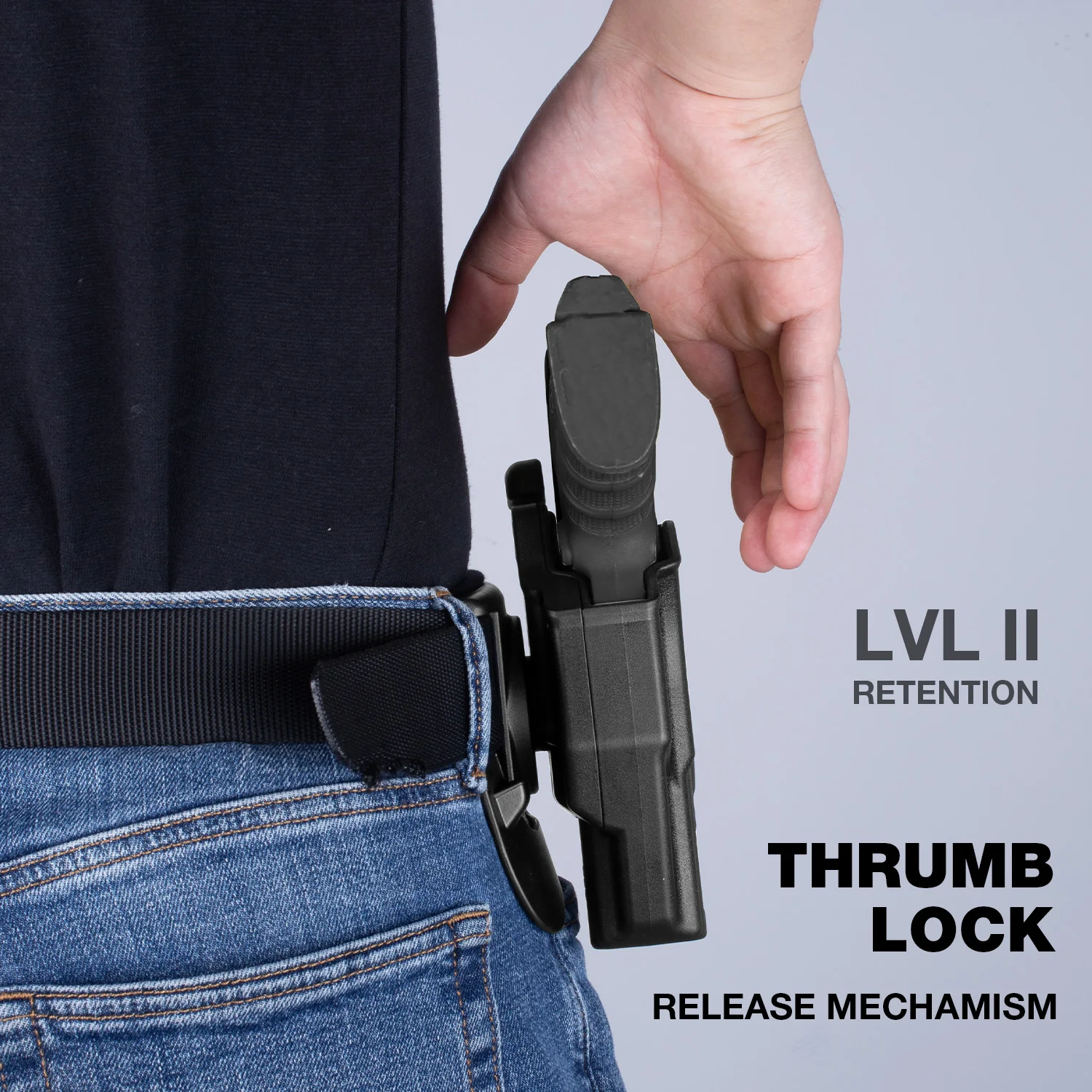 Funda Beretta APX, (no compatible con Beretta APX A1), funda OWB para pulgar compatible con Beretta APX tamaño completo 9 mm/.40, retención de nivel II/360 grados - imagen 3