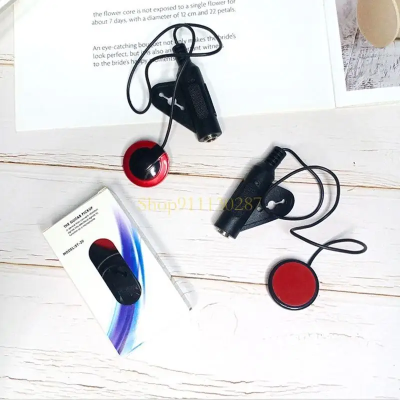 J1HC Multifuncional Pickup guitarra acústica CONTACTO Micrófono Piezo Transductor Banjo Bass Ukelele Mandolin Universal - imagen 4