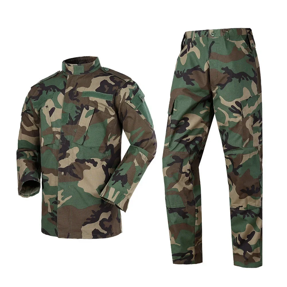 Uniforme de camuflaje de combate BDU, chaqueta y pantalones de entrenamiento táctico Airsoft, traje para hombre, ropa de caza de Paintball, juego Cs - imagen 3
