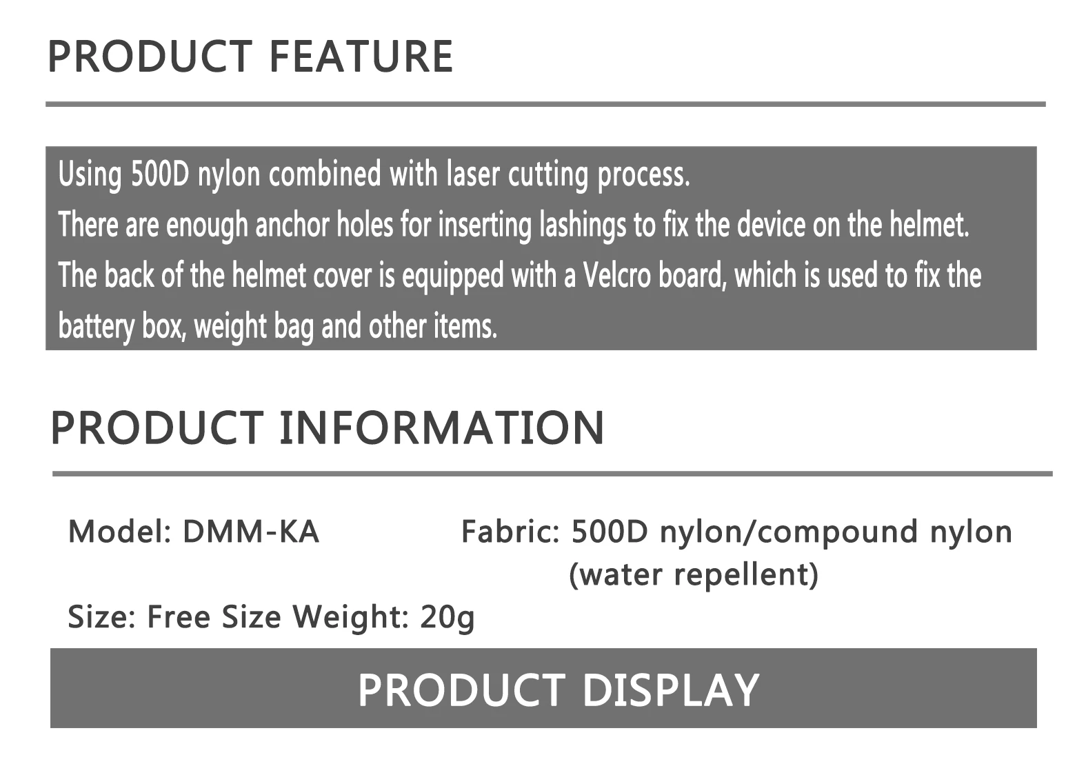 Funda Casco - Detalle de velcro