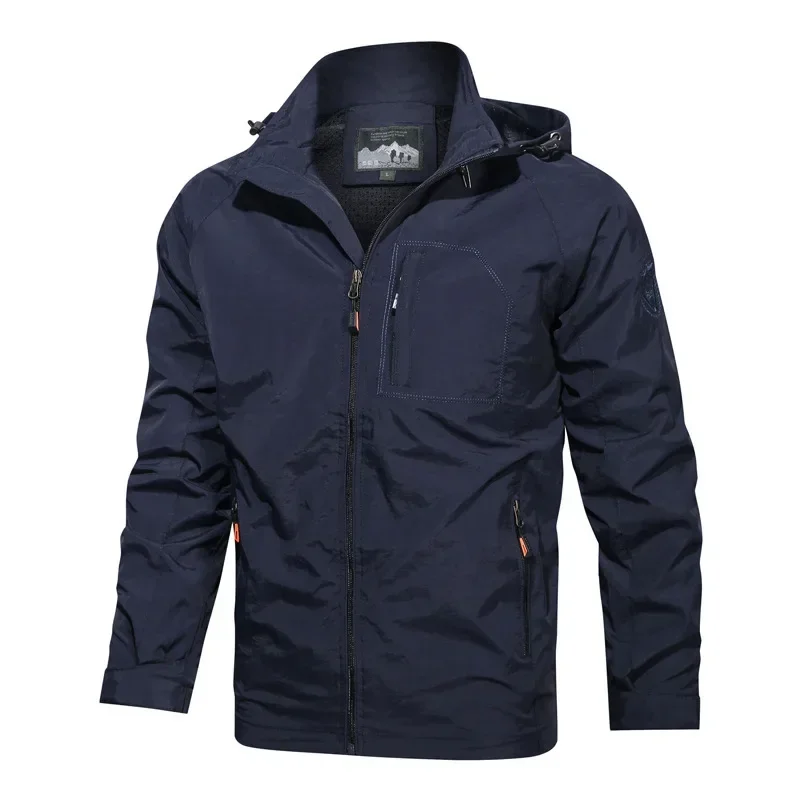Chaqueta impermeable de primavera para hombre, cazadora de talla grande, abrigo para la lluvia, chaquetas tácticas transpirables para pescar y acampar, ropa masculina - imagen 3