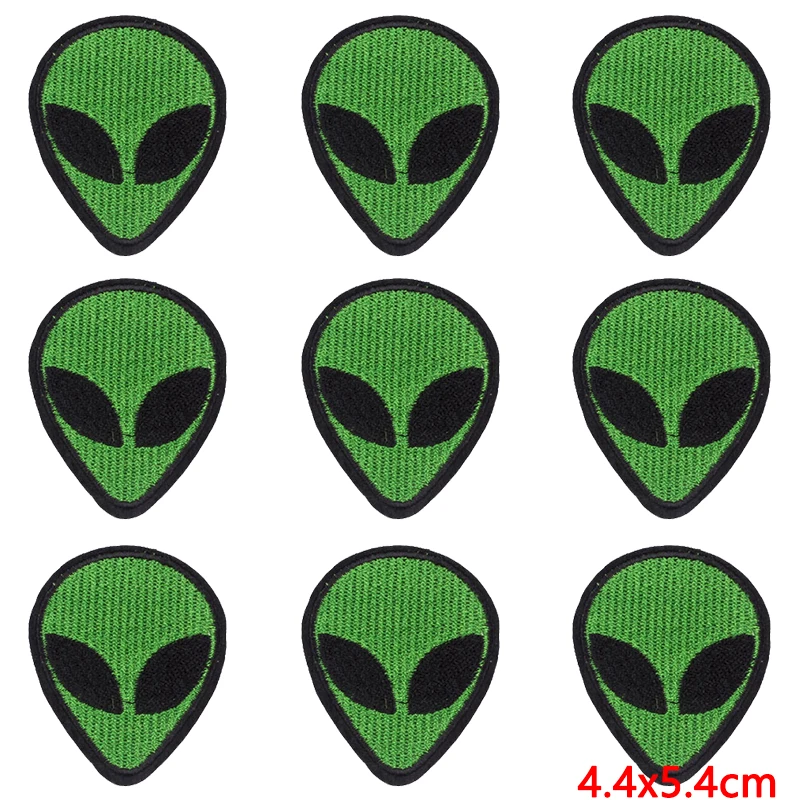 10 unids/lote parche de hierro parche alienígena es para ropa parches termoadhesivos en ropa rayas DIY insignias de parche bordado OVNI - imagen 2