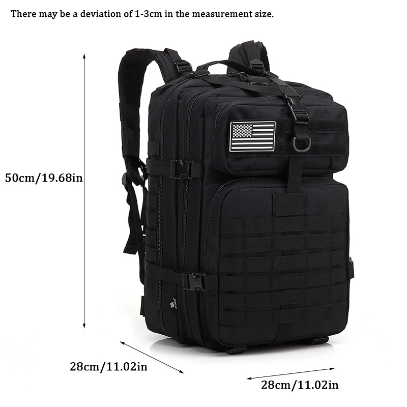 Mochila táctica militar al aire libre para hombres y mujeres, equipo de Camping impermeable de gran capacidad, bolsa de caza para senderismo - imagen 2