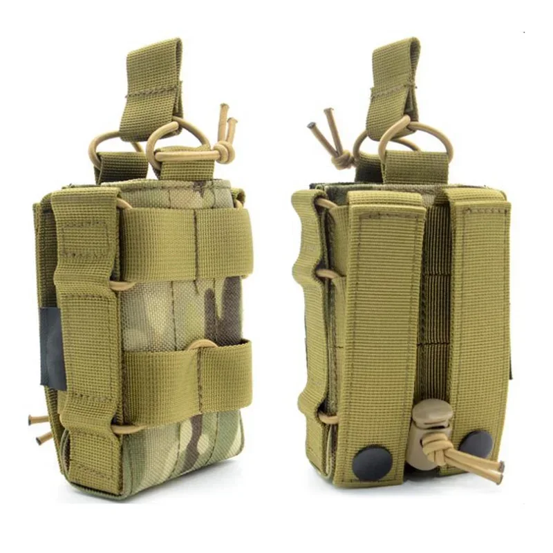 Bolsa para revistas MOLLE para 5,56 9 mm - Soporte para municiones para rifle de nailon con tapa abierta, equipo de alcance ajustable para exteriores con pasante para cinturón de liberación rápida - imagen 3