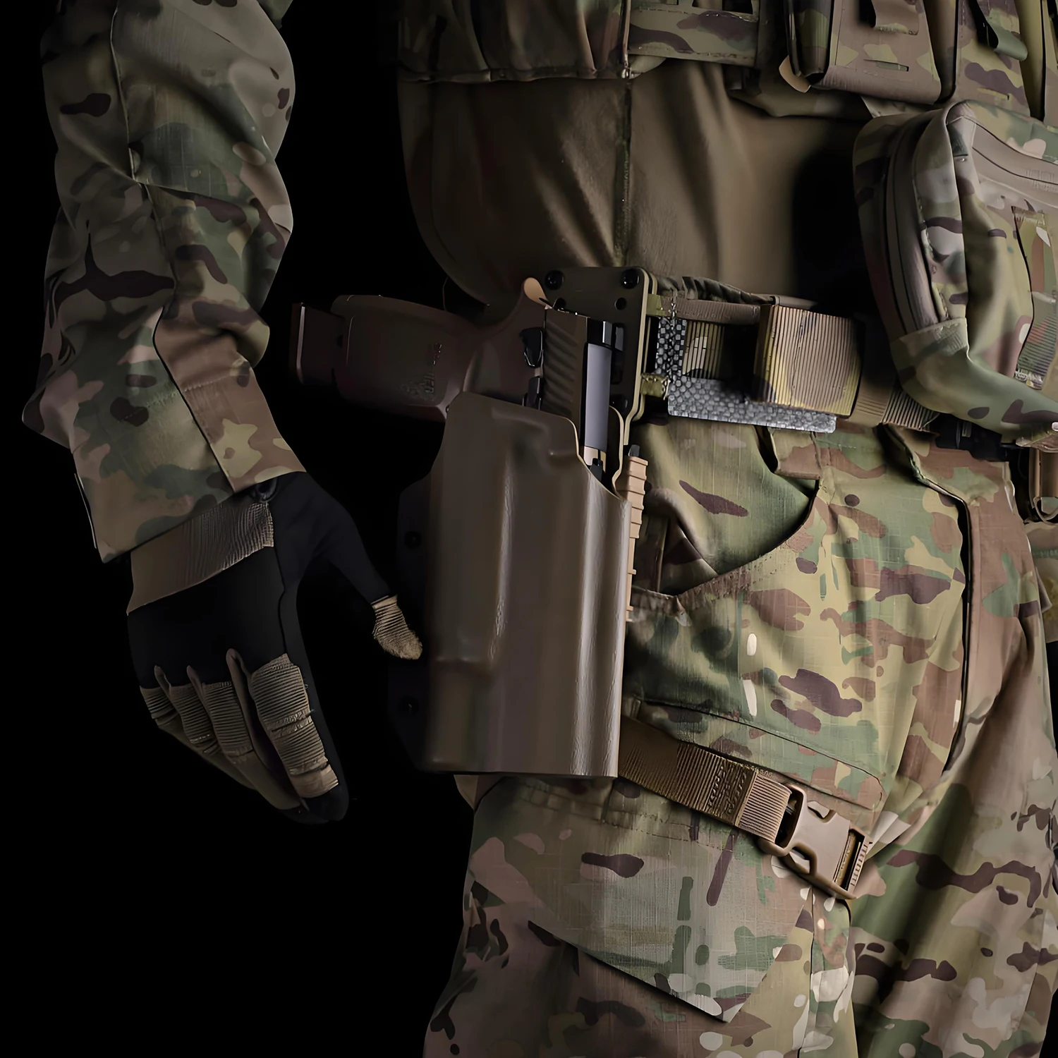 SIG P320 Kydex Tactics Holster X300U Rodamiento ligero Adaptador de cinturón multiplataforma de extracción rápida - imagen 2