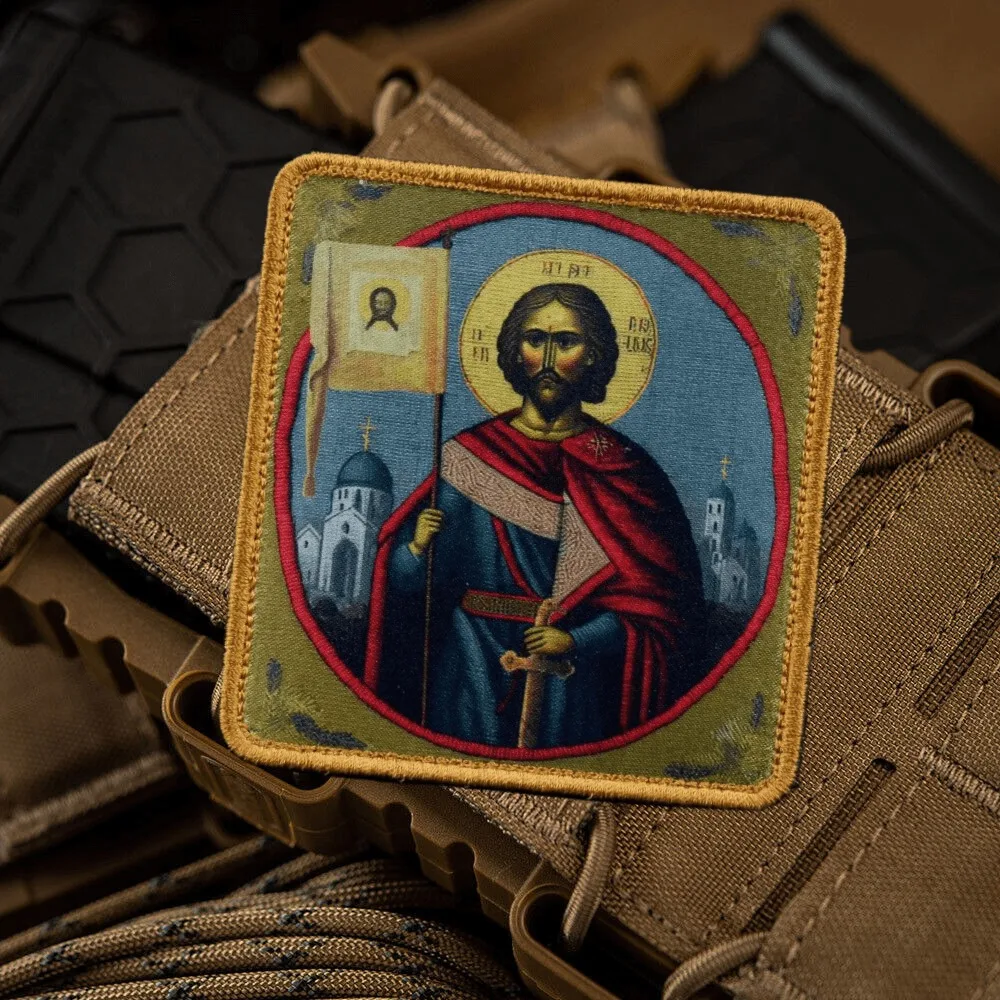 Parche táctico impreso idol de Alexander Nevsky, parches de gancho y bucle, insignia de moral militar, apliques, brazalete, pegatinas para mochila - imagen 2