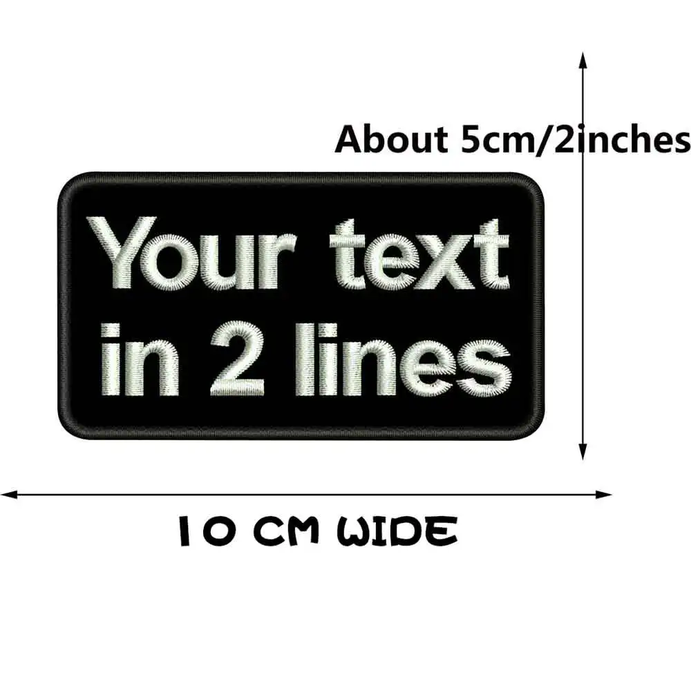 Parche de nombre personalizado de 2 líneas, pegatinas de nombre bordadas para tela, sombrero, nombres de costura, 10*5 cm - imagen 2