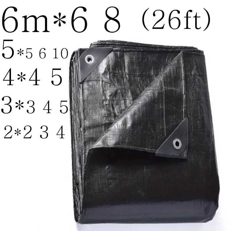 Lona grande negra 3x5 4x4 5*5 6 8m * 8 10 12 15 20 vela parasol personalizada toldo exterior lona impermeable cubierta de lluvia para campamento dosel - imagen 3