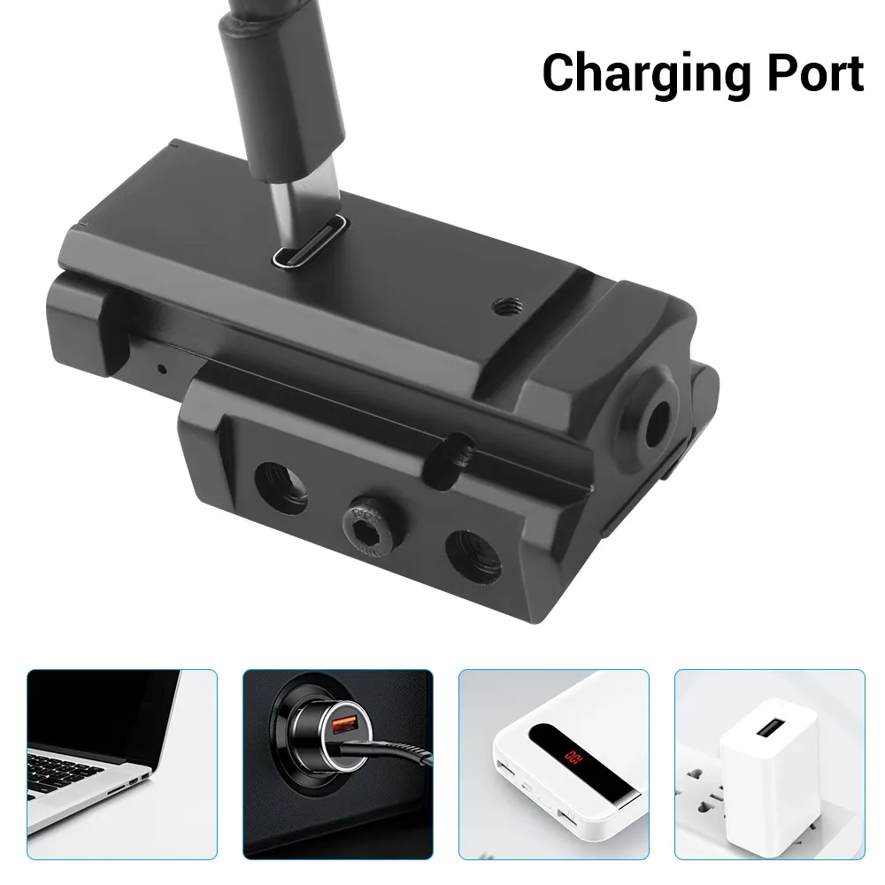 Mira láser recargable por USB, puntero láser compacto de perfil bajo, colimador láser rojo y verde para pistola de riel de 20mm, Rifle Airsoft - imagen 2