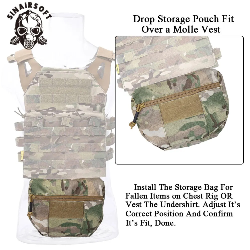 SINAIRSOFT-Chaleco Molle de ejército militar para caza, almacenamiento táctico, CRM CRX D3, aparejo de pecho, bolsa colgante de utilidad, nailon 500D - imagen 5