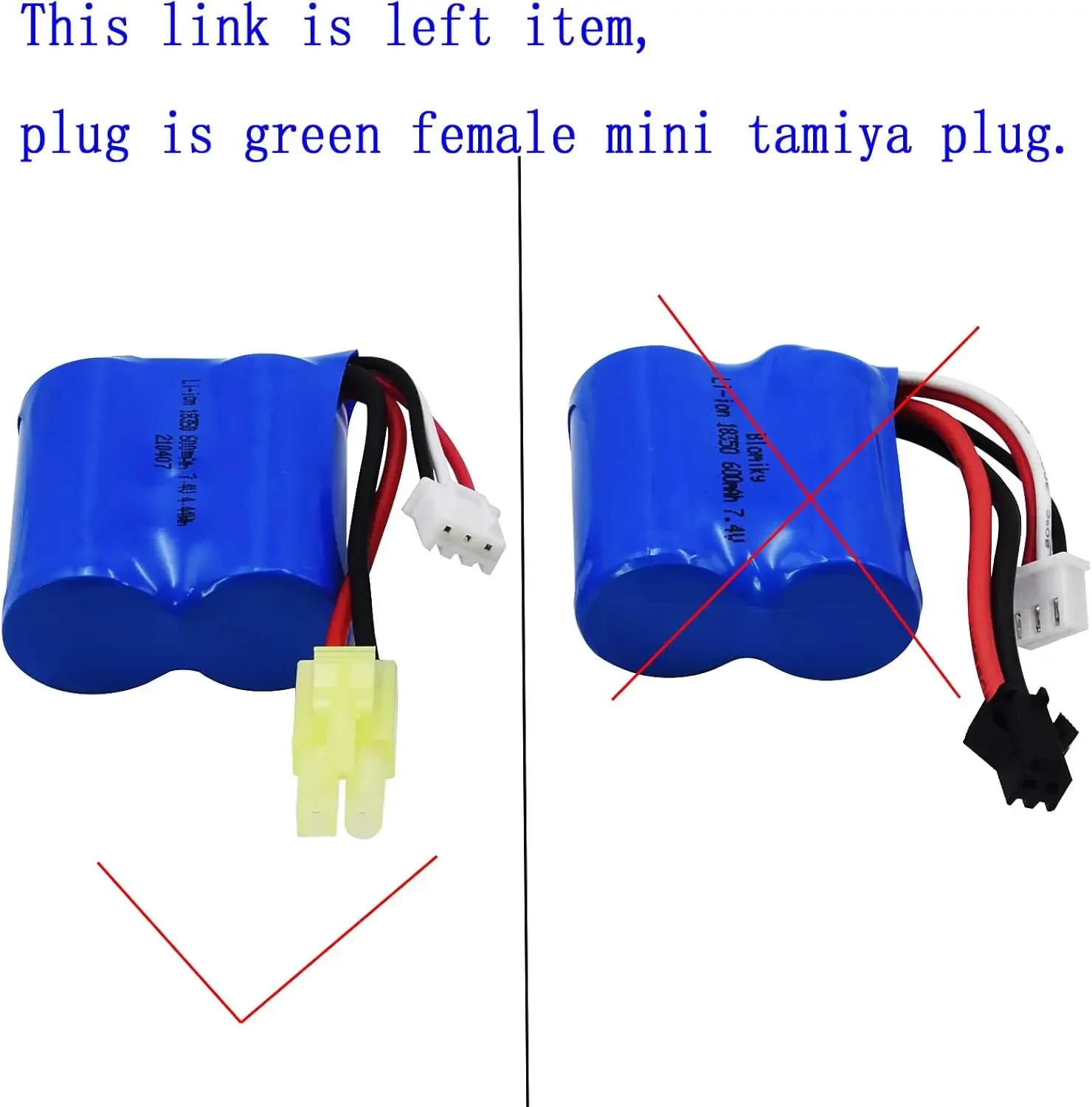 Batería de iones de litio recargable con cargador, 7,4 V, 600mAh, 15C, para UDI001, H100, H102, RC SKYTECH, TKKJ, H106, H110, H112, barco RC - imagen 3
