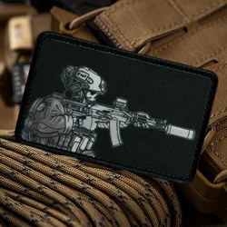 Emblema de línea de visión, diseño de soldado, insignia de moral, parches militares tácticos para ropa, mochila militar, pegatina de gancho y bucle impresa