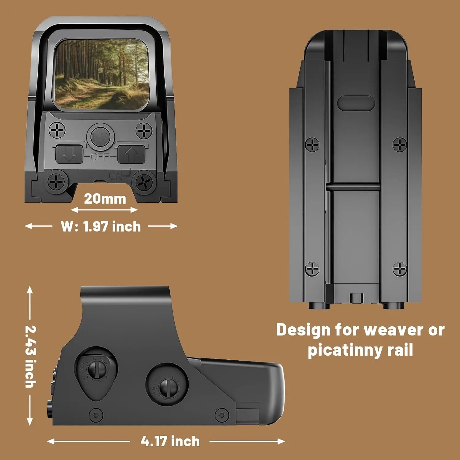 Mira holográfica 551, mira réflex de punto rojo y verde - imagen 5