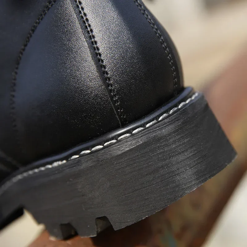 Zapatos de seguridad con punta de acero para hombre, botas de combate tácticas Bota, botas informales para hombre, zapatos de seguro a prueba de pinchazos, botas de motocicleta - imagen 5