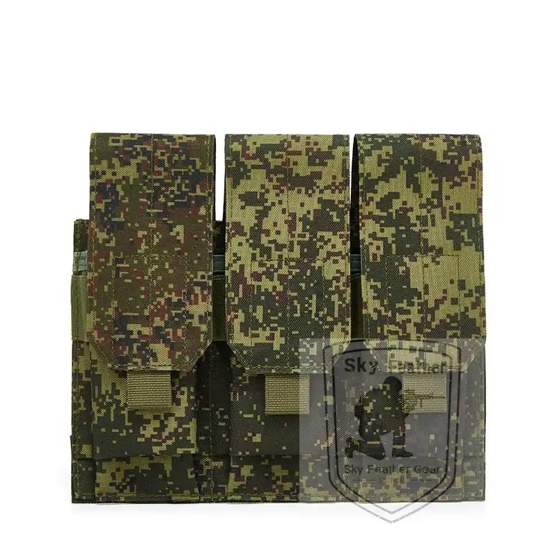 Doble triple cuádruple M4 5,56 EMR camuflaje 900D bolsa para revistas paquete de accesorios tácticos configuración estándar MOLLE - imagen 2