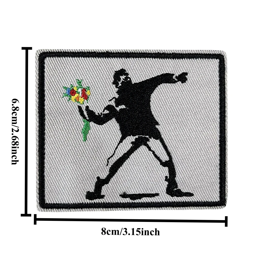 Parche táctico "Banksy Destroyer", parches bordados con gancho y bucle, insignia de moral, brazalete del ejército militar, pegatinas para mochila - imagen 4